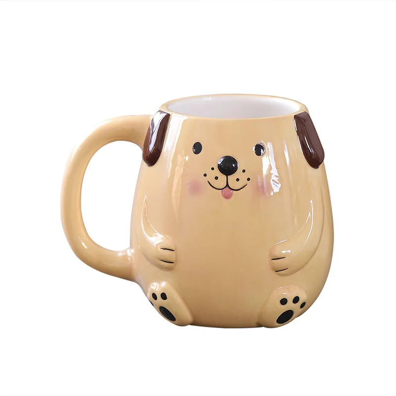 Afralia™ Cute Cartoon Animal Ceramic Mug Kids Breakfast Cup Christmas Gift