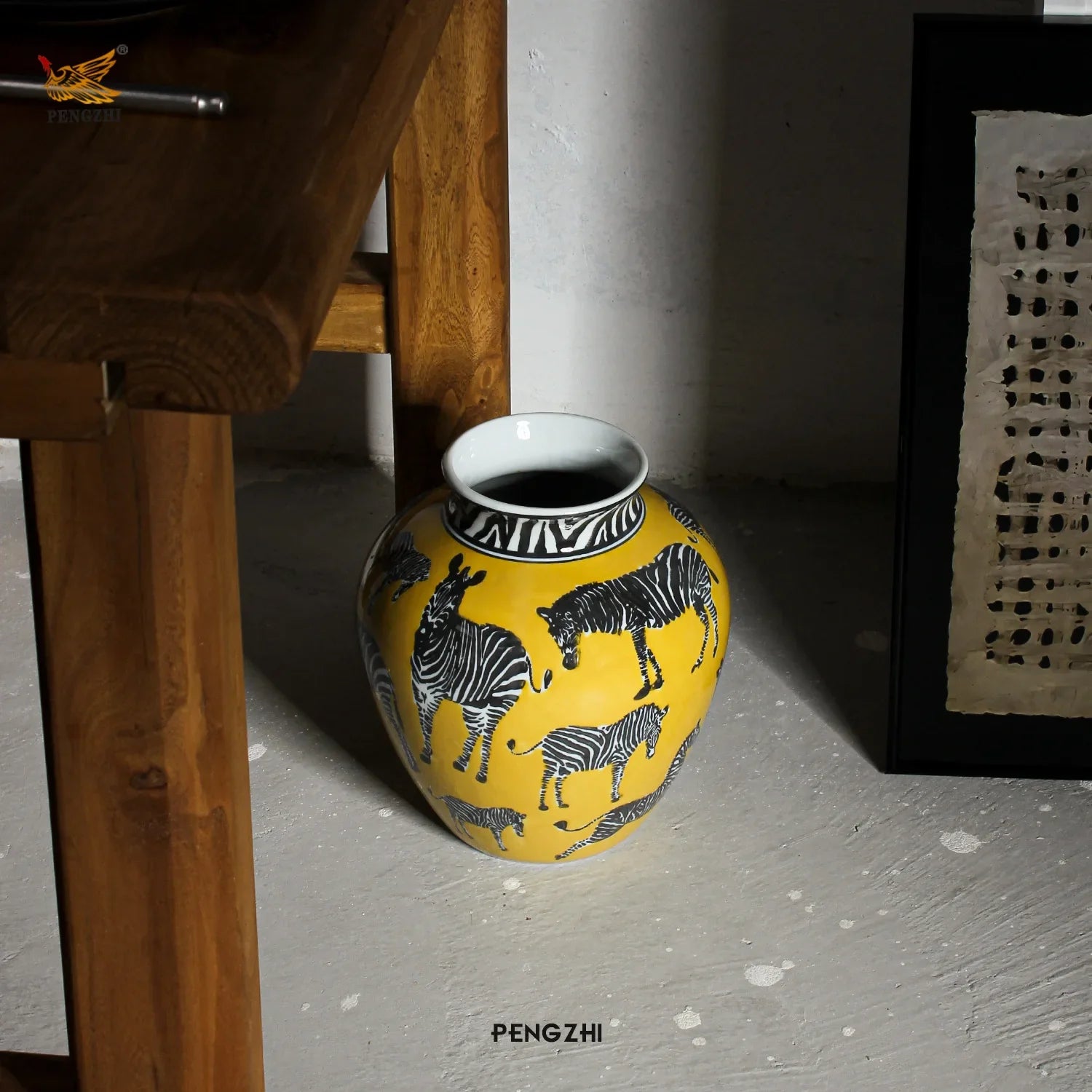 Afralia™ Zebra Pattern Ceramic Vase - Vintage Porcelain Home Decor Accessory