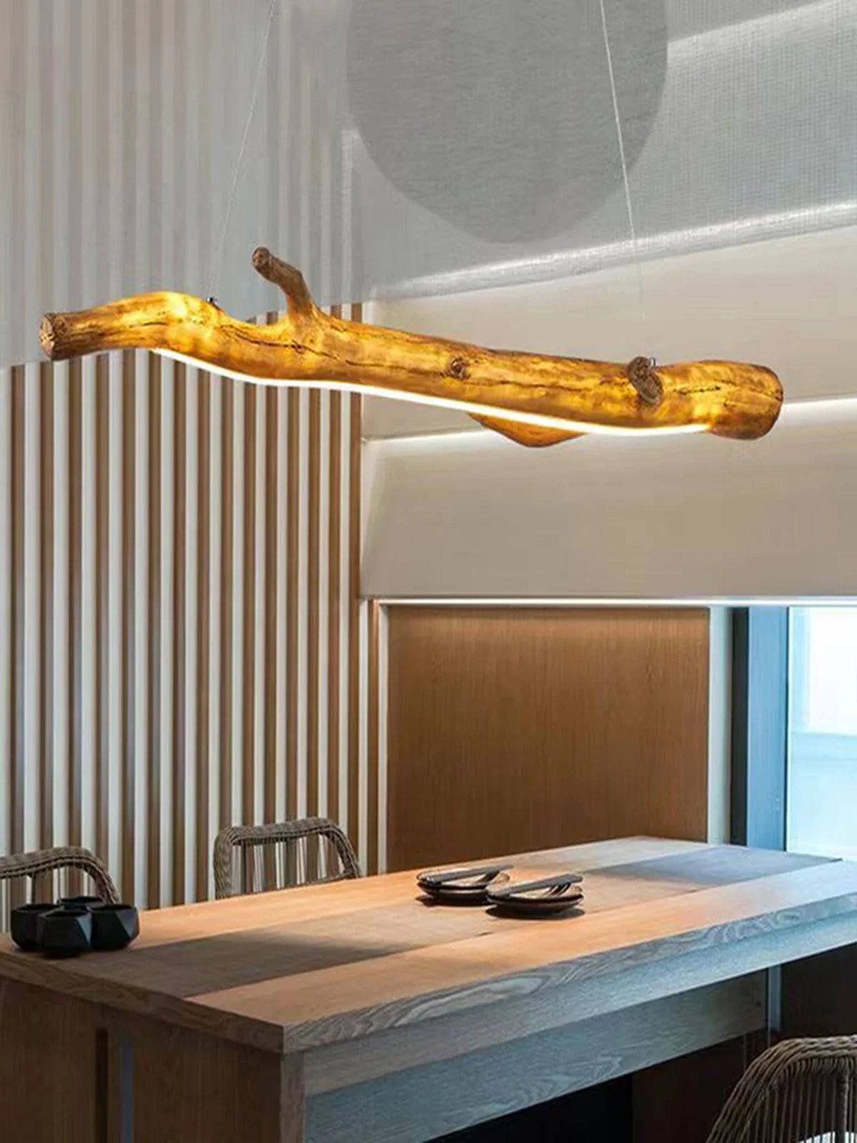 Afralia™ Resin Branches Pendant Lights - Simulated Wood Color, Indoor Decor Lighting