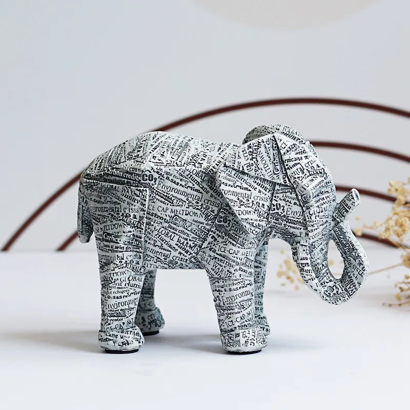 Afralia™ Resin Elephant Statue: Elegant Home Office Bookshelf Decor & Memorial Gift