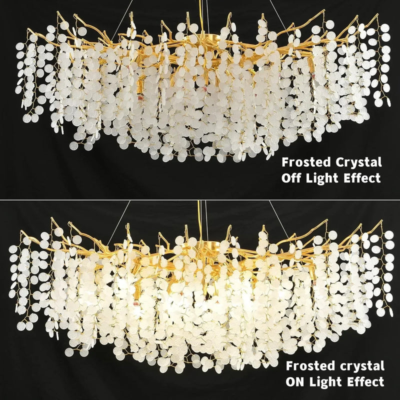 Afralia™ Modern Crystal Chandelier for Living Room Dining Bedroom - Long LED Pendant Light