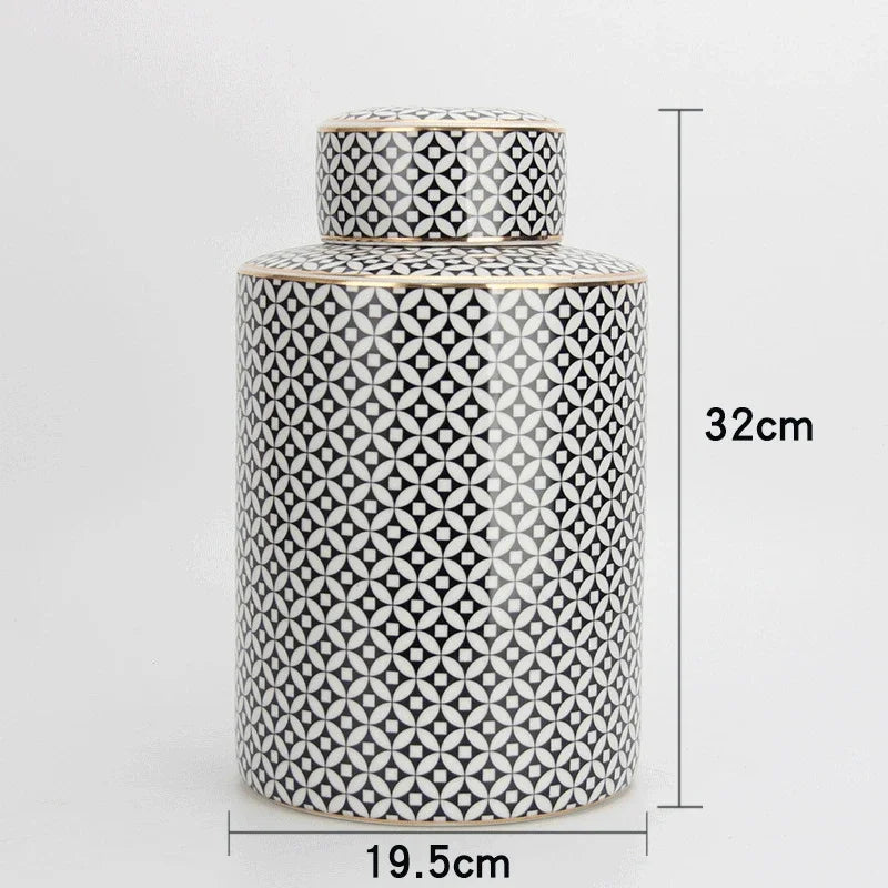 Afralia™ Handmade Ceramic Storage Jar with Lid for Tea, Spices, Home Decor