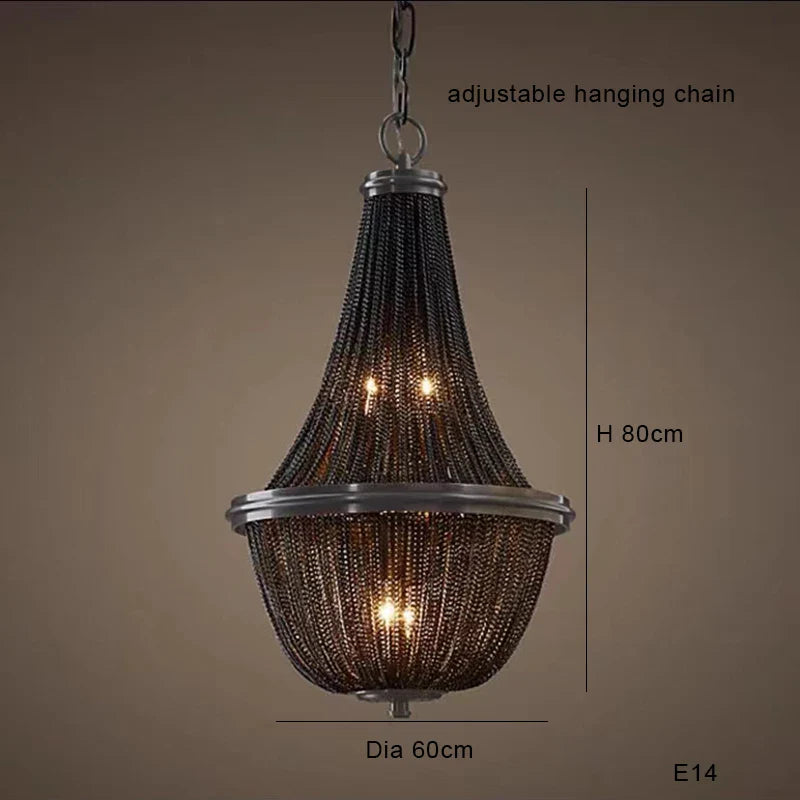 Afralia™ Black Tassel Ceiling Chandelier: Designer Dimmable Home Decor for Living Room