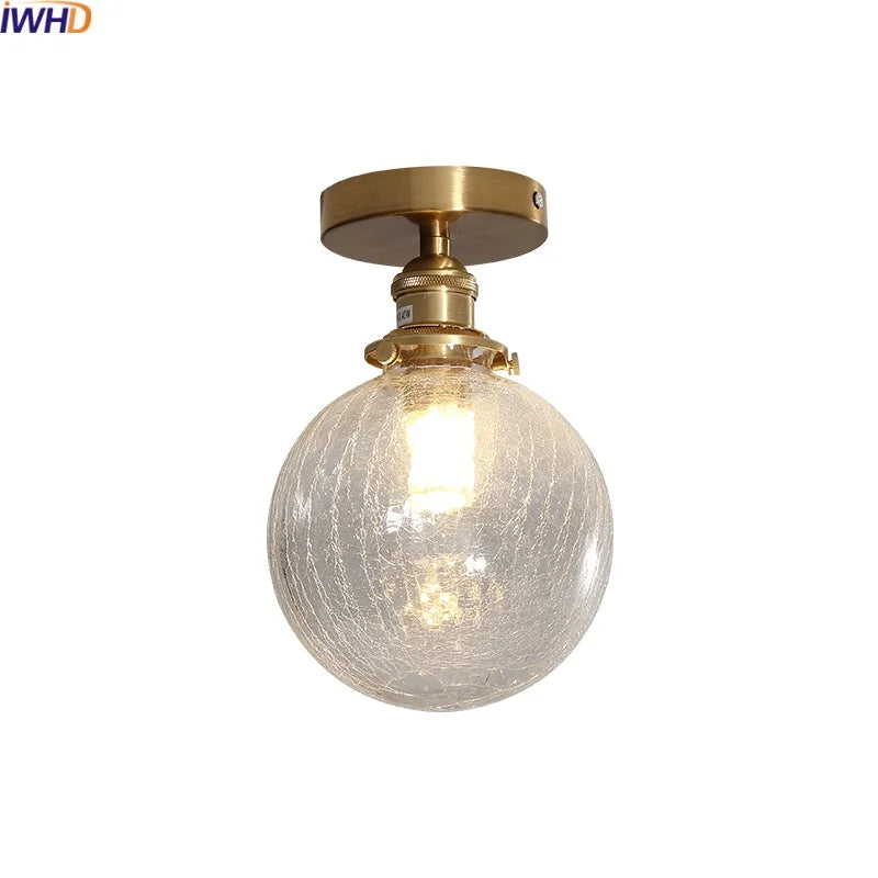 Afralia™ Copper Glass LED Ceiling Light: Nordic Modern Living Room Home Lighting