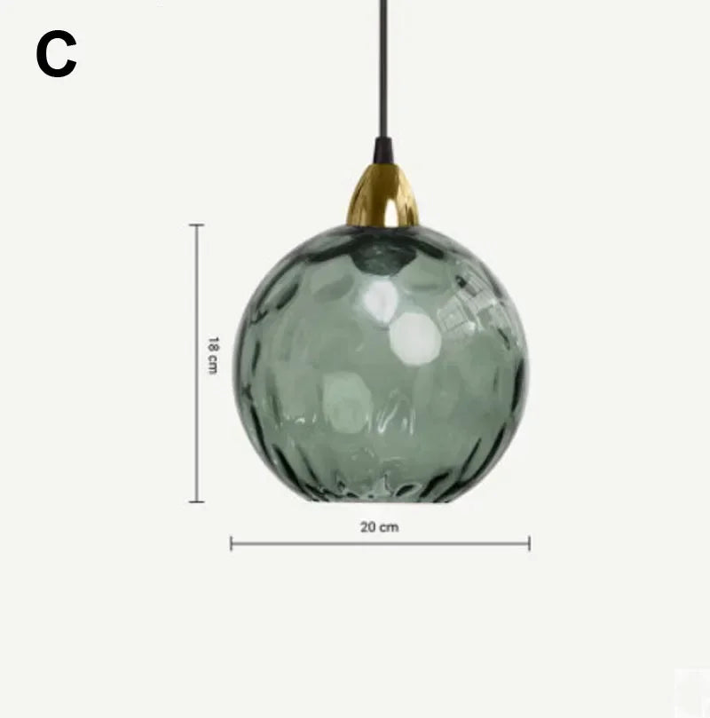 Afralia™ Water Grain Glass Ball Pendant Light: Modern Nordic Fixture for Restaurant, Kitchen, Bedroom