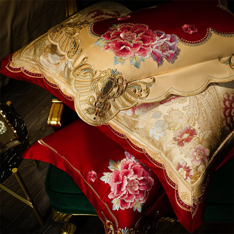 Afralia™ Luxury Embroidery Jacquard Egyptian Cotton Bedding Set