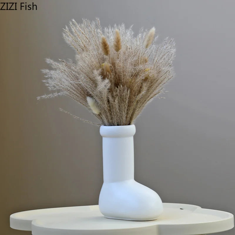 Afralia™ Hand/foot Ceramic Vase: Desk Decor Flowers Arrangement Vase Room Aesthetic Display