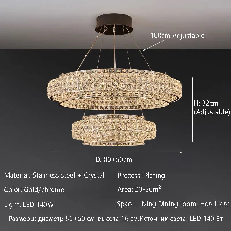 Afralia™ Crystal Chandelier 2025 Round Design for Living Room Bedroom Diningroom