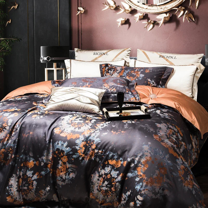 Afralia™ 1500TC Jacquard Egyptian Cotton Bedding Set for Queen King Linens