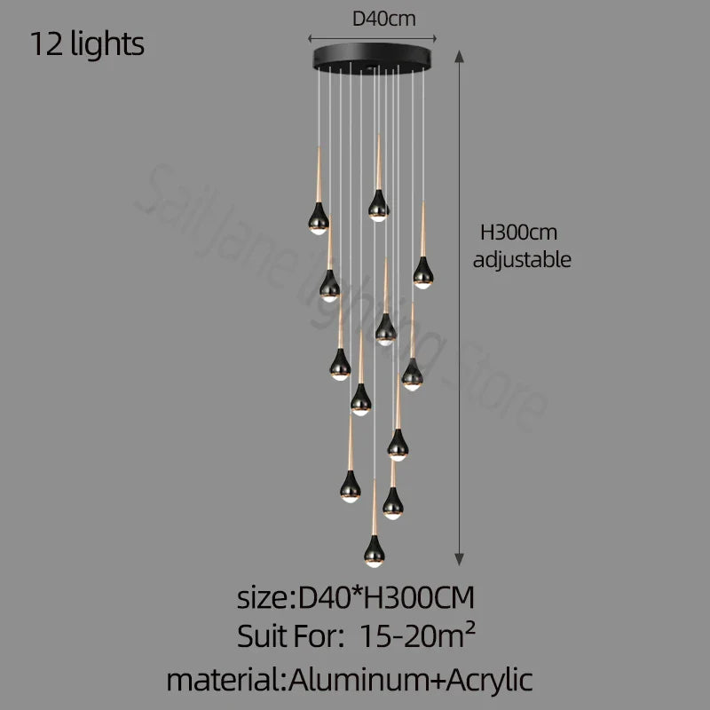 Afralia™ Luxe Loft Chandelier: Nordic Modern Style for Living Room, Hotel, or Apartment