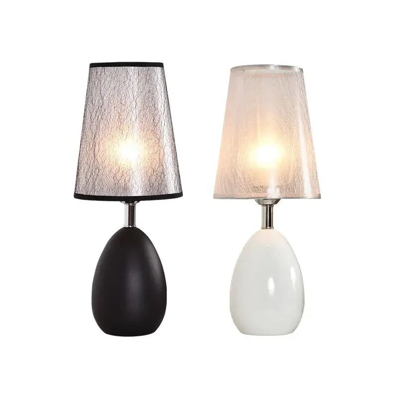 Afralia™ Modern Black and White Living Room Coffee Table Bedroom Night Lamp Design Bedside Lamps