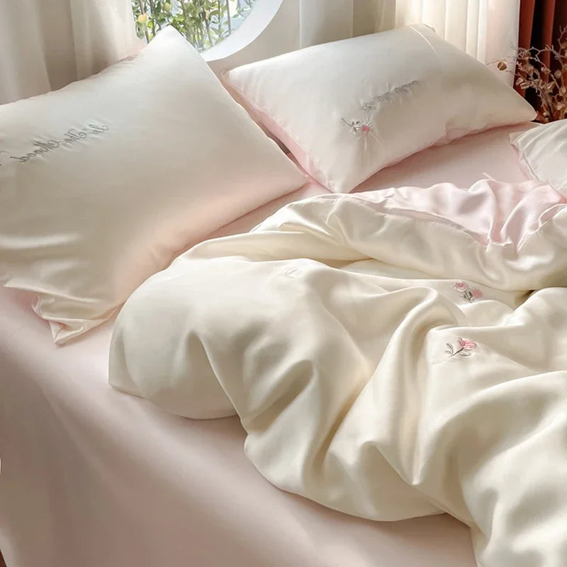 Afralia™ Ice Silk Bedding Sets for Cool Summer Sleep. Skin-Friendly Quilt Cover for Adults & Kids.