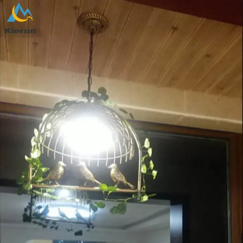 Afralia™ Birdcage LED Chandelier: Modern Resin Pendant Lights for Bedroom, Living Room, and Restaurant