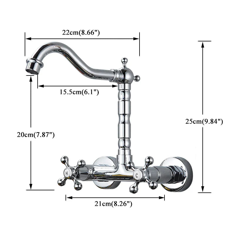 Afralia™ Chrome Kitchen Faucet with Swivel Long Spouts for Vessel Sink