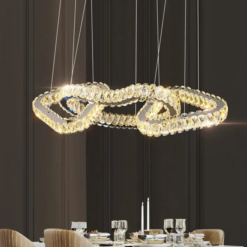 Afralia™ Crystal Chandelier: Luxury Living Room & Dining Room Pendant Light