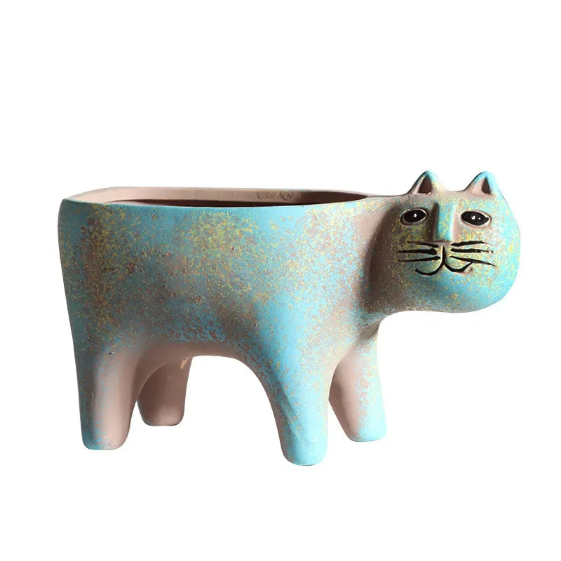 Afralia™ Cat Succulent Plant Pot - Cute Cartoon Animal Design for Home Decor