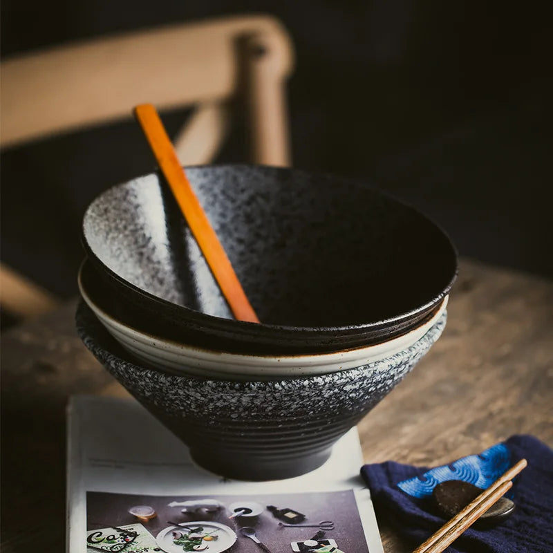 Afralia™ Ceramic Ramen Noodle Bowl - Eco-Friendly Porcelain Soup Bowl for Japanese Cuisine