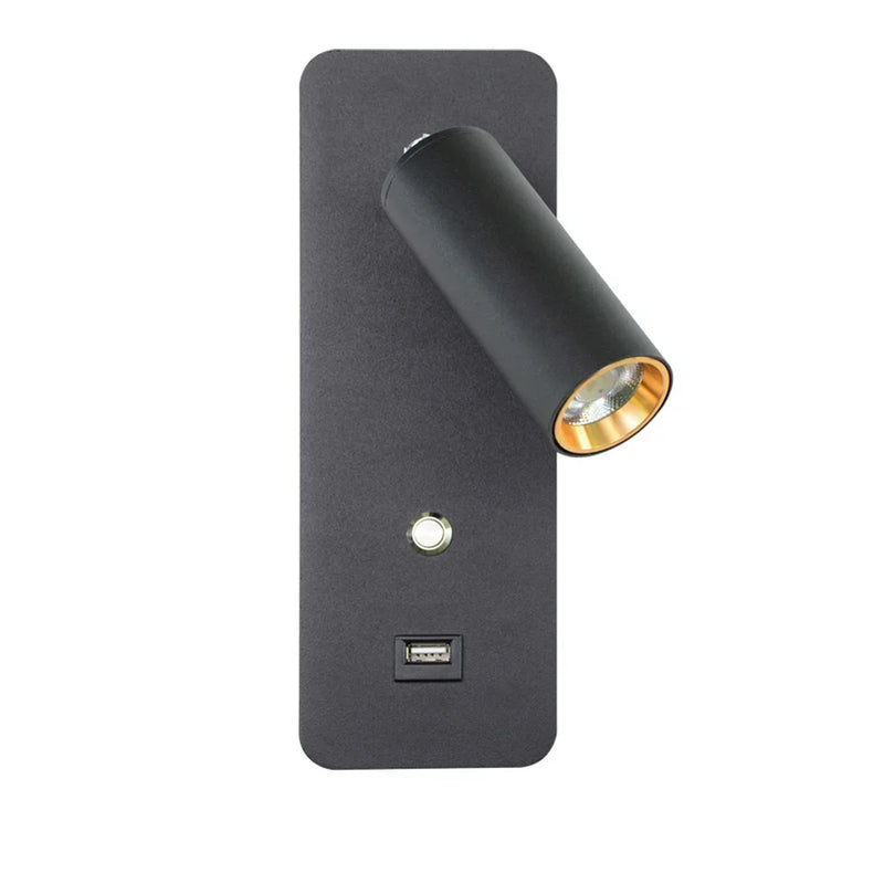 Afralia™ LED Wall Lights with Switch and USB Interface in White or Black, Modern Sconce