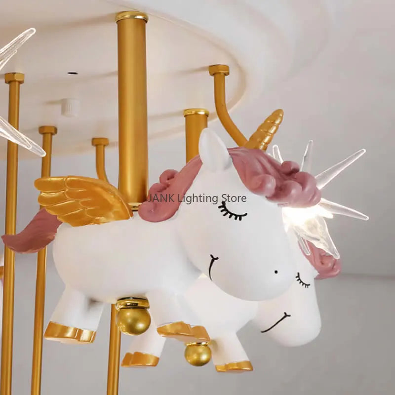 Afralia™ Pegasus Soldier Kids Ceiling Lamp LED Eye-Care Bedroom Decor