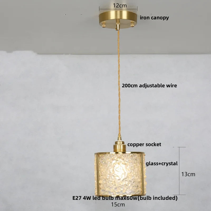 Afralia™ Luxury LED Crystal Pendant Light Fixture with Copper Socket