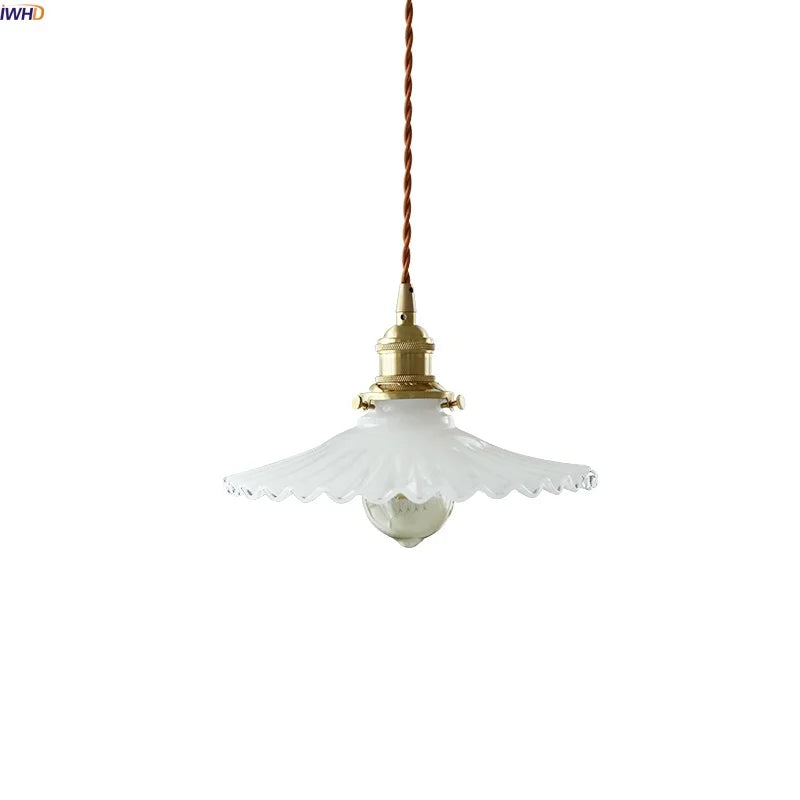 Afralia™ White Glass LED Pendant Light Fixture Modern Hanging Lamp