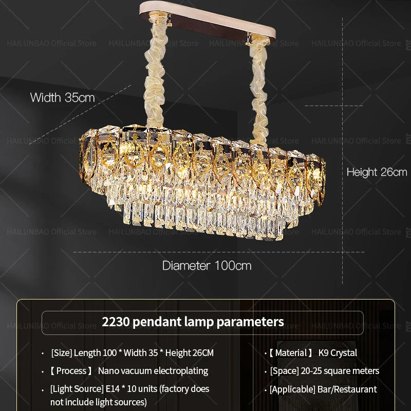Afralia™ Crystal Chandelier: Modern Luxury Round Italian Restaurant Light