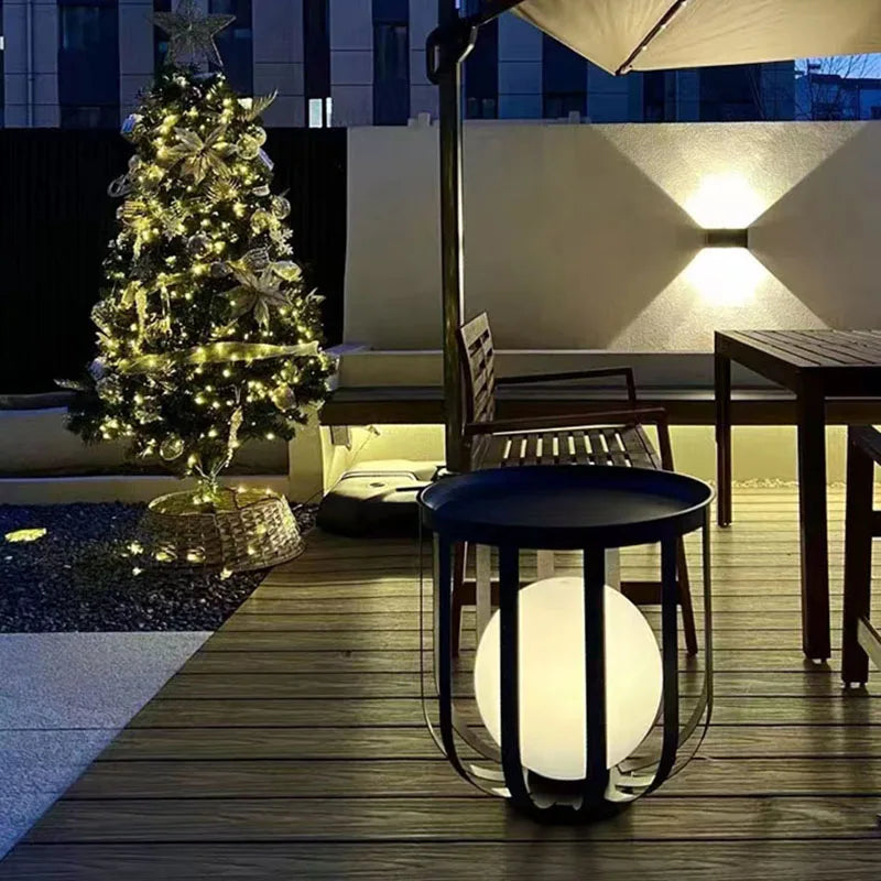 Afralia™ Solar Energy White Acrylic Ball Floor Lamp for Indoor and Outdoor Lighting