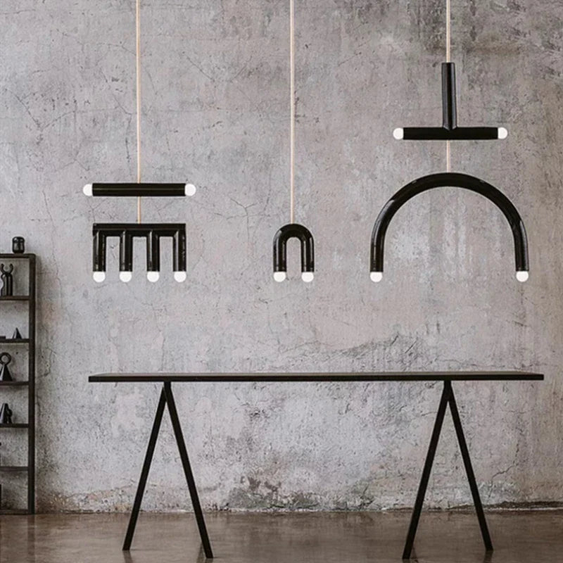 Afralia™ Colorful Metal Chandelier LED Pendant Lamp for Bedroom Parlor Dining Room