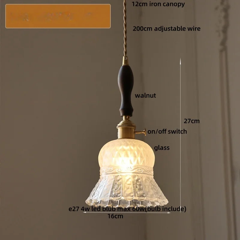 Afralia™ Amber Glass LED Pendant Light Fixture Modern Home Lighting Plafond Lamp