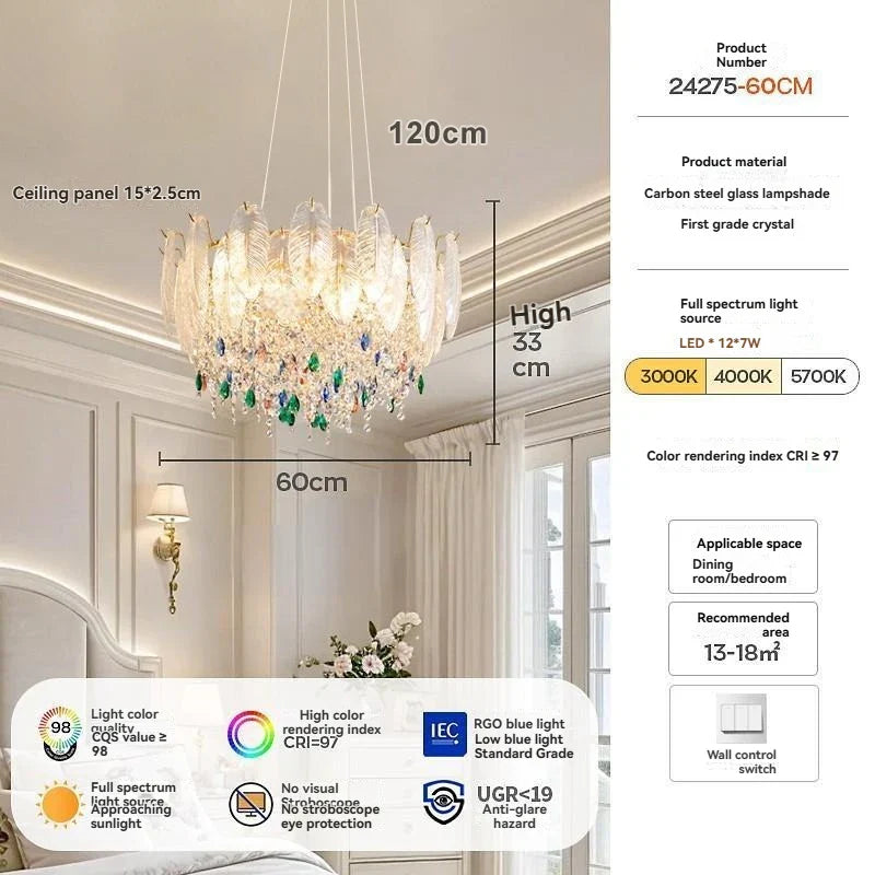 Afralia™ Crystal LED Chandelier - Italian Modern Design for Bedroom, Living & Dining Room