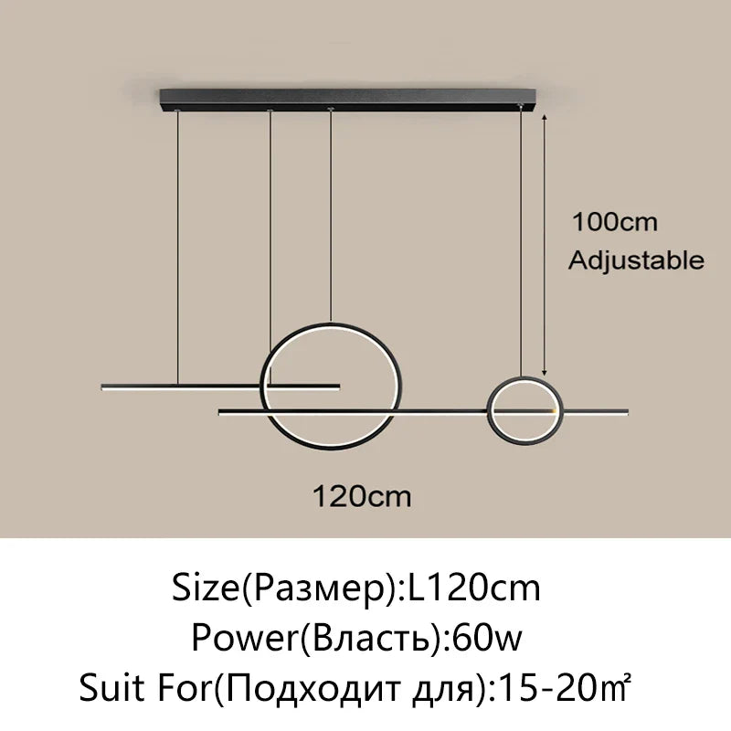 Afralia™ LED Dining Room Pendant Chandelier for Living Room, Study, and Bar Counter