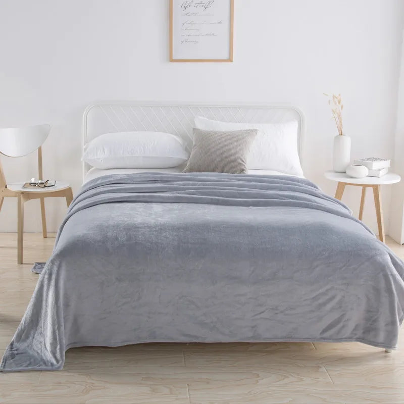 Afralia™ Floral Printed Flannel Blanket for Beds Single/Queen/King Size