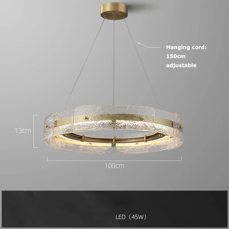 Afralia™ Nordic Glass Gold LED Chandelier, Dimmable Decorative Ceiling Fixture