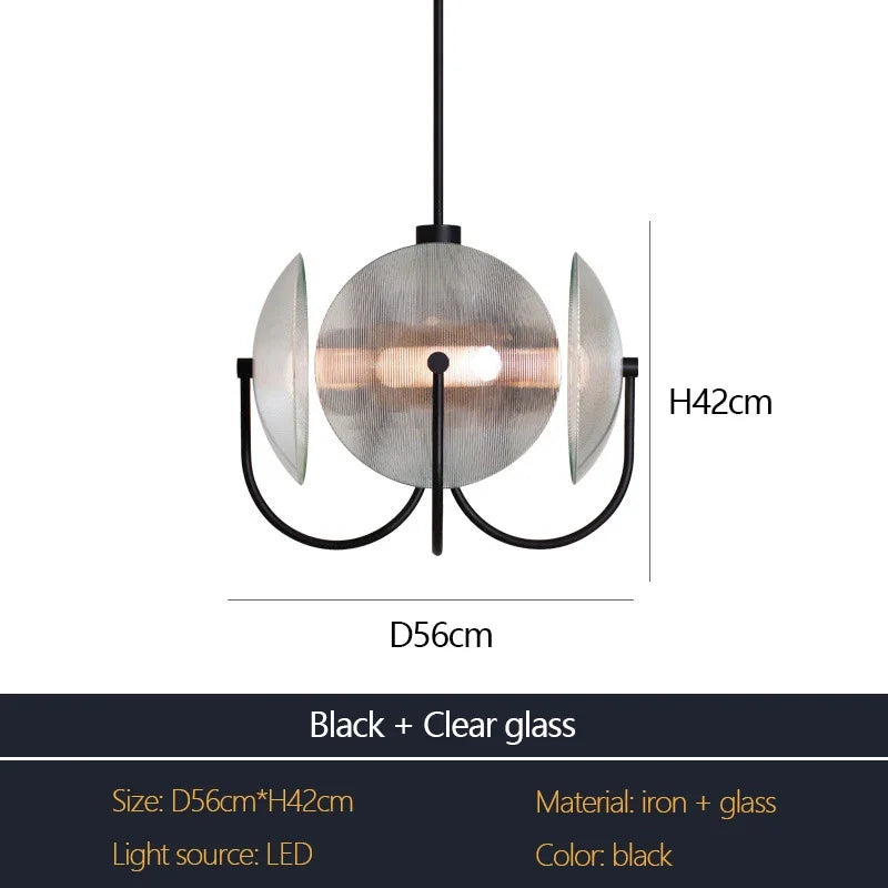 Afralia™ Luxury Art Glass Chandelier LED Lamp for Home Decor