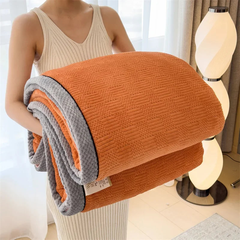 Afralia™ Soft Velvet Autumn Winter Sofa Blanket: Warmth, Comfort, and Style