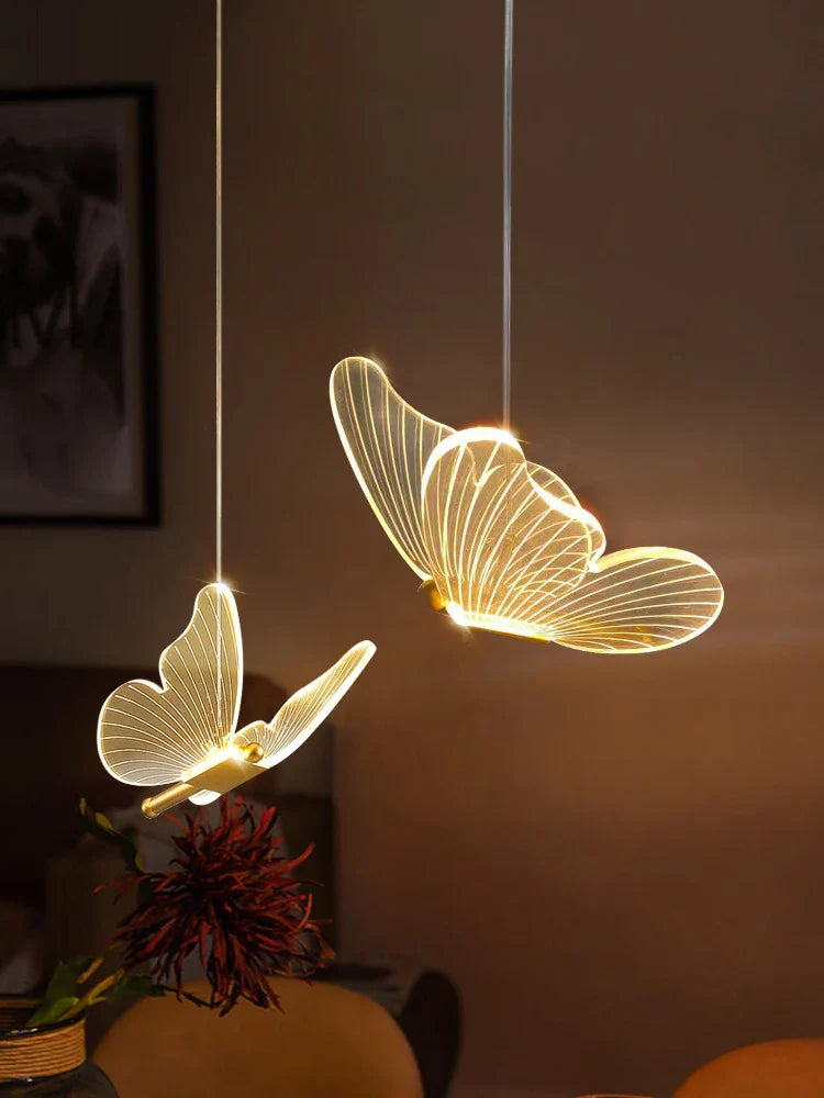 Afralia™ Butterfly LED Chandelier: Modern Acrylic Pendant Lighting for Home Decoration