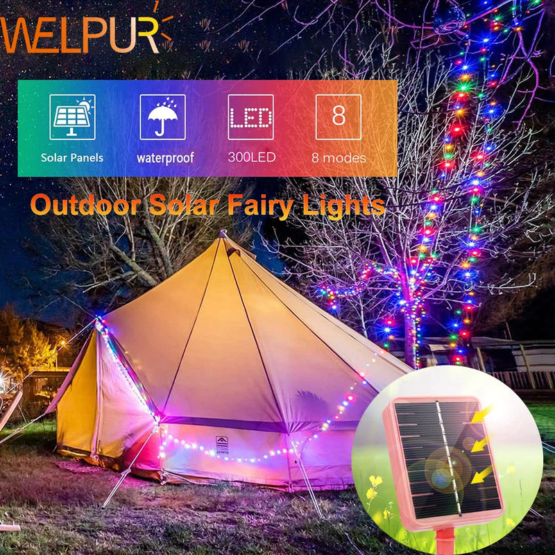 Afralia™ Solar Fairy Lights Outdoor LED String Lights for Christmas Garden Party