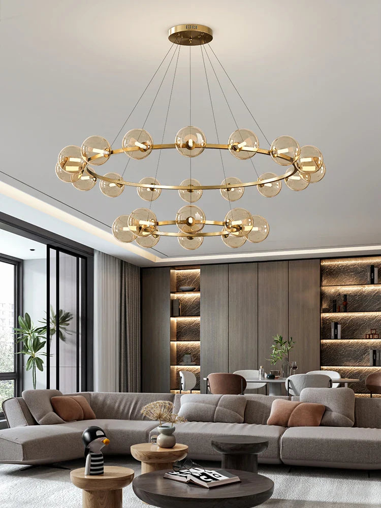 Afralia™ Glass Living Room Chandelier: Luxury Italian Style Ceiling Light for Modern Interior