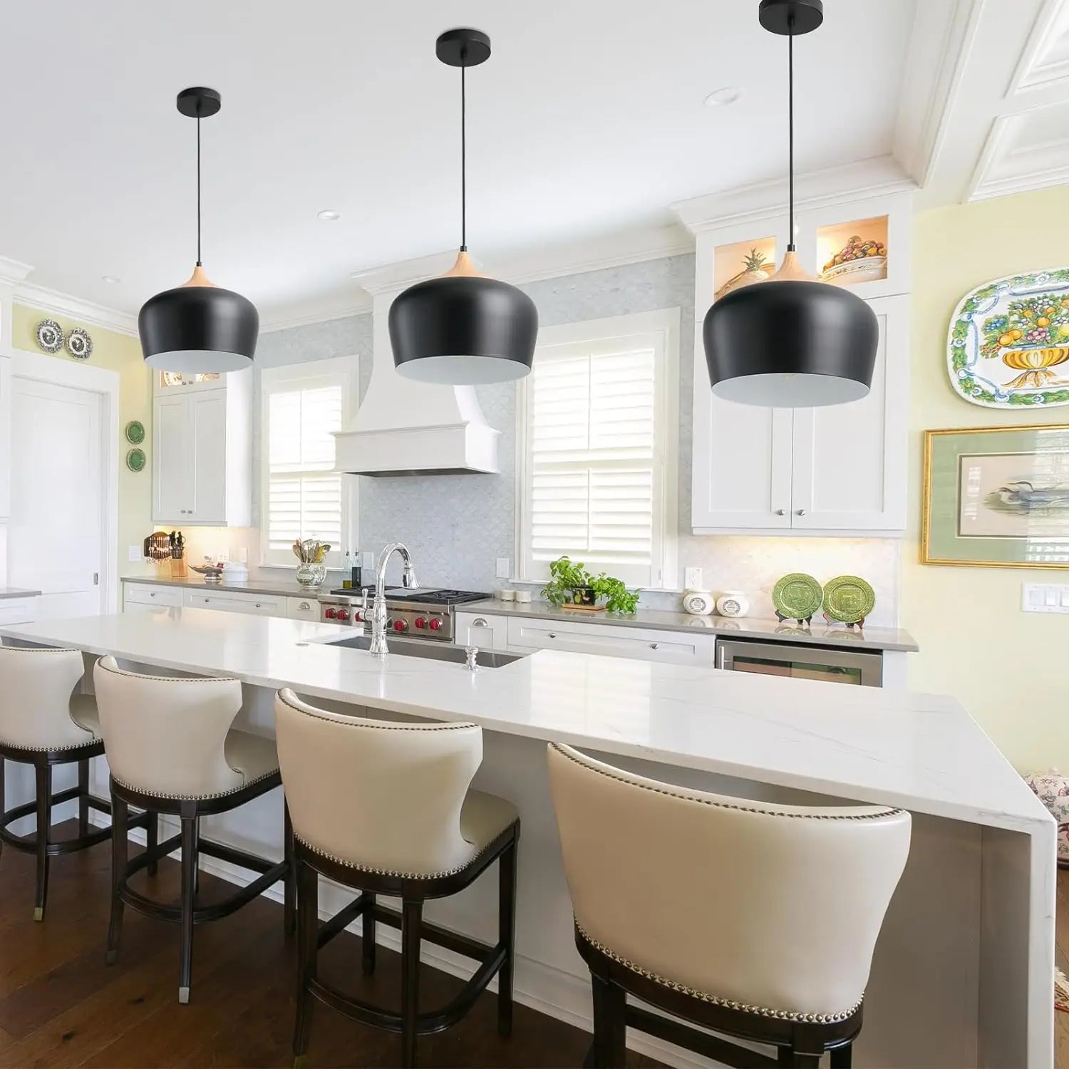 Afralia™ Nordic Wood Pendant Lights with Aluminum Shade for Home Restaurant Bar Hotel Café