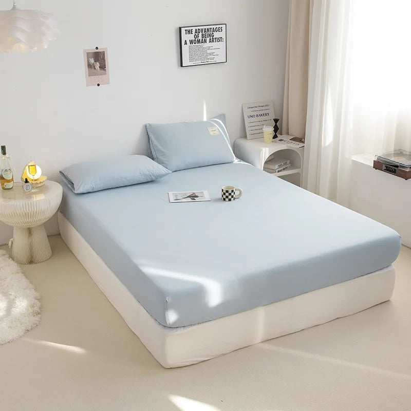 Afralia™ Soft Sanding Fitted Sheet Queen Size Elastic Band Skin-Friendly Durable Mattress Protector