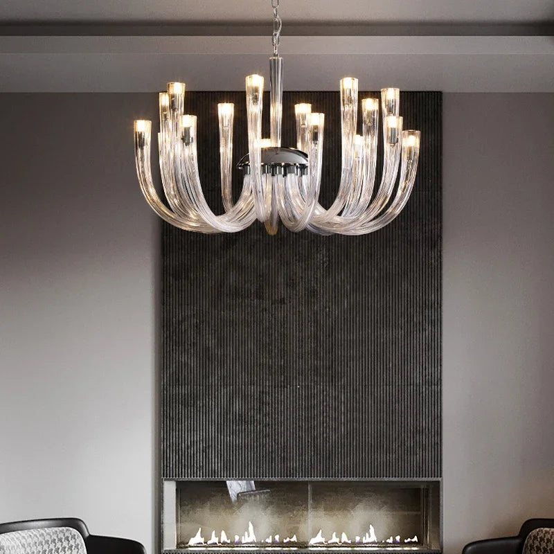 Afralia™ Glass Chandelier LED Hanging Light for Living Room Bedroom Dining Room - 2024 Collection.