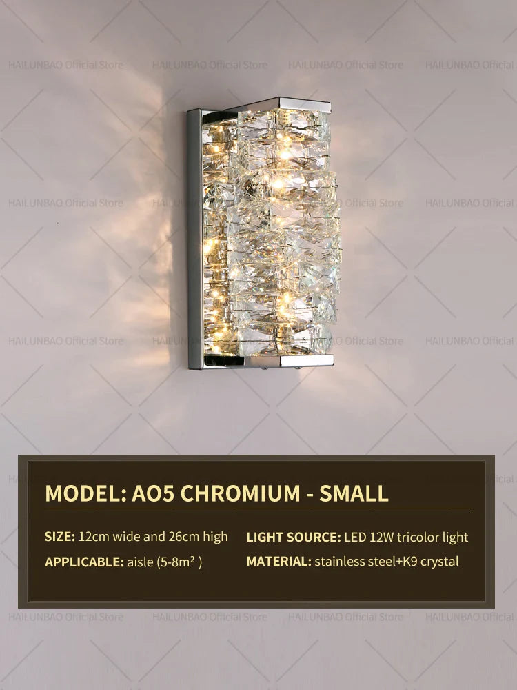 Afralia™ Crystal Wall Lamp: Elegant Living Room TV Background Bedroom Bedside Light