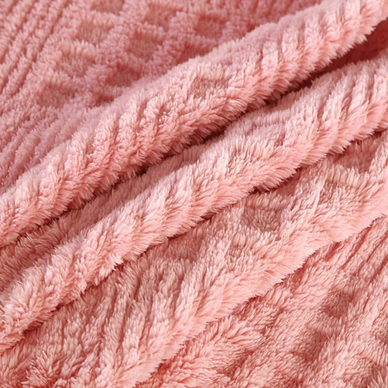 Afralia™ Velvet Waffle Blanket: Ultra Soft Coral Fleece Sofa Cover & Shawl