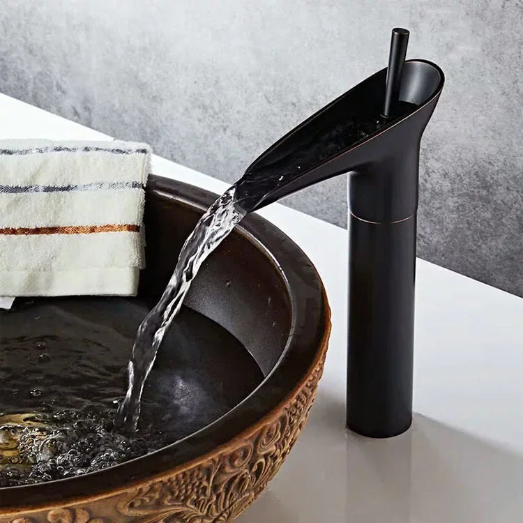 Afralia™ Waterfall Basin Faucet Mixer Hot Cold Tap Single Lever Luxury Design