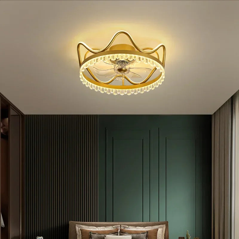 Afralia™ Nordic Ceiling Fan Light with Remote Control for Bedroom and Dining Room