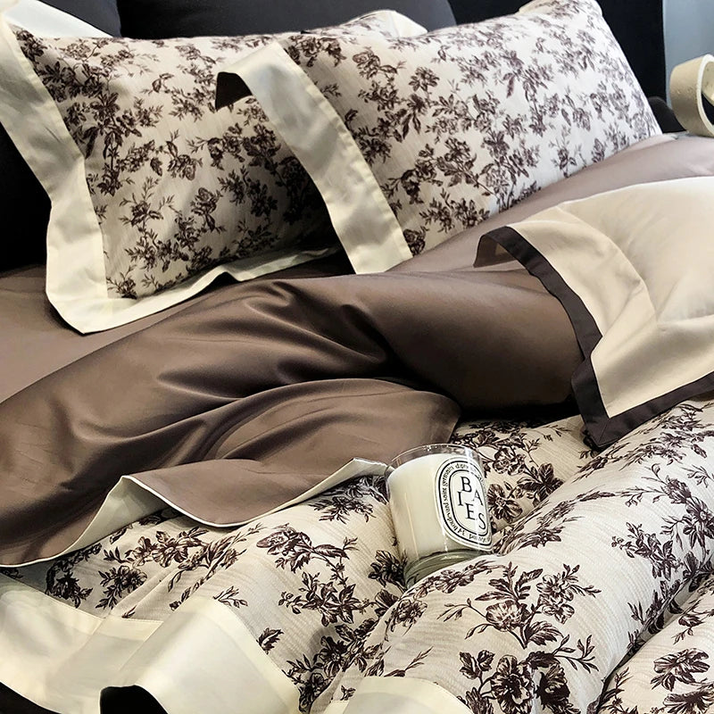 Afralia™ Egyptian Cotton Bedding Sets for Queen King Ru Size Bed Linens