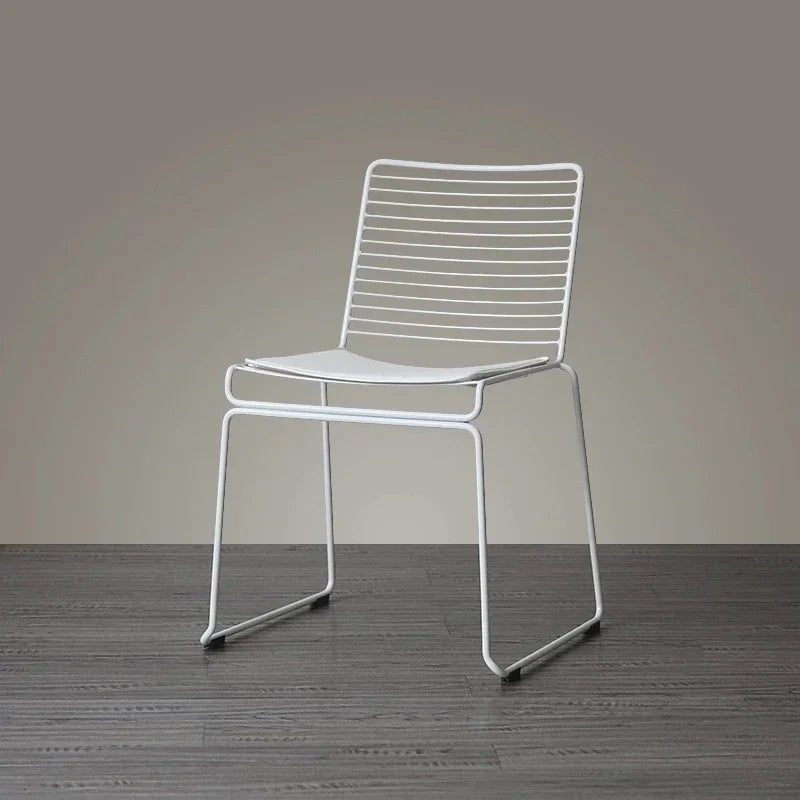 Afralia™ Nordic Iron Dining Chair: Creative Minimalist Design for Small Spaces