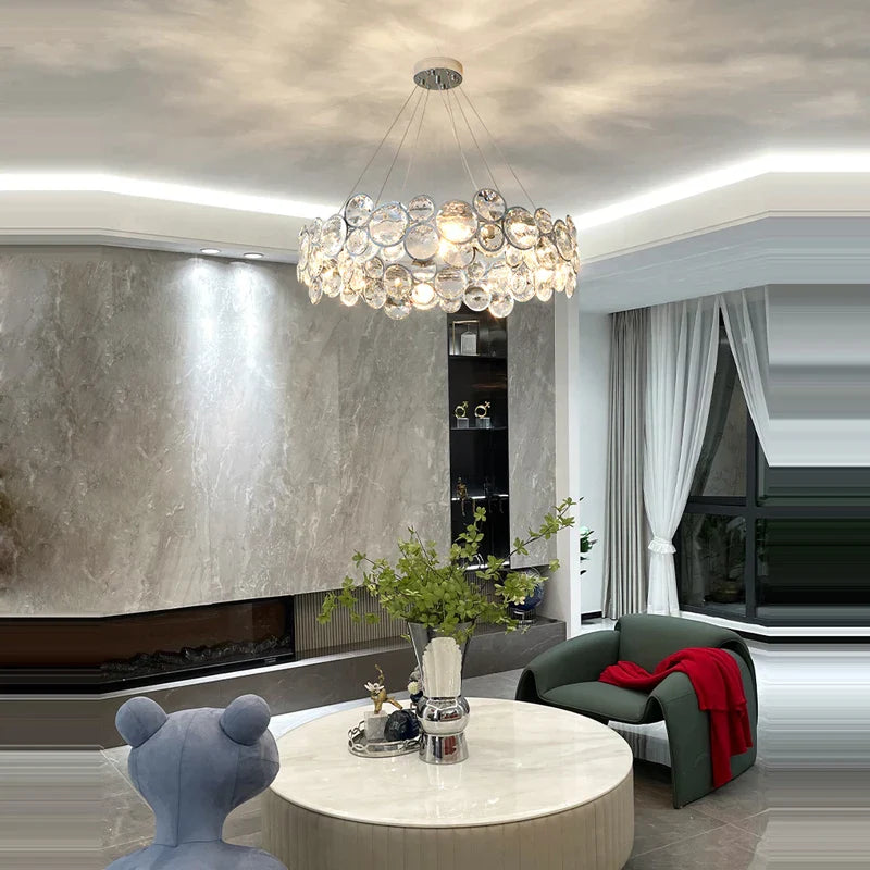 Afralia™ Crystal Magic Ring Pendant Light for Dinning Room