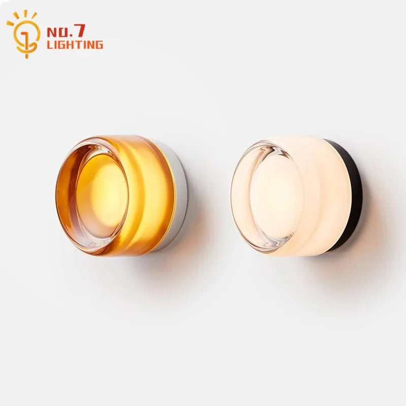 Afralia™ Dimple Potato Chip Round LED Wall Lamp for Modern Minimalist Atmosphere