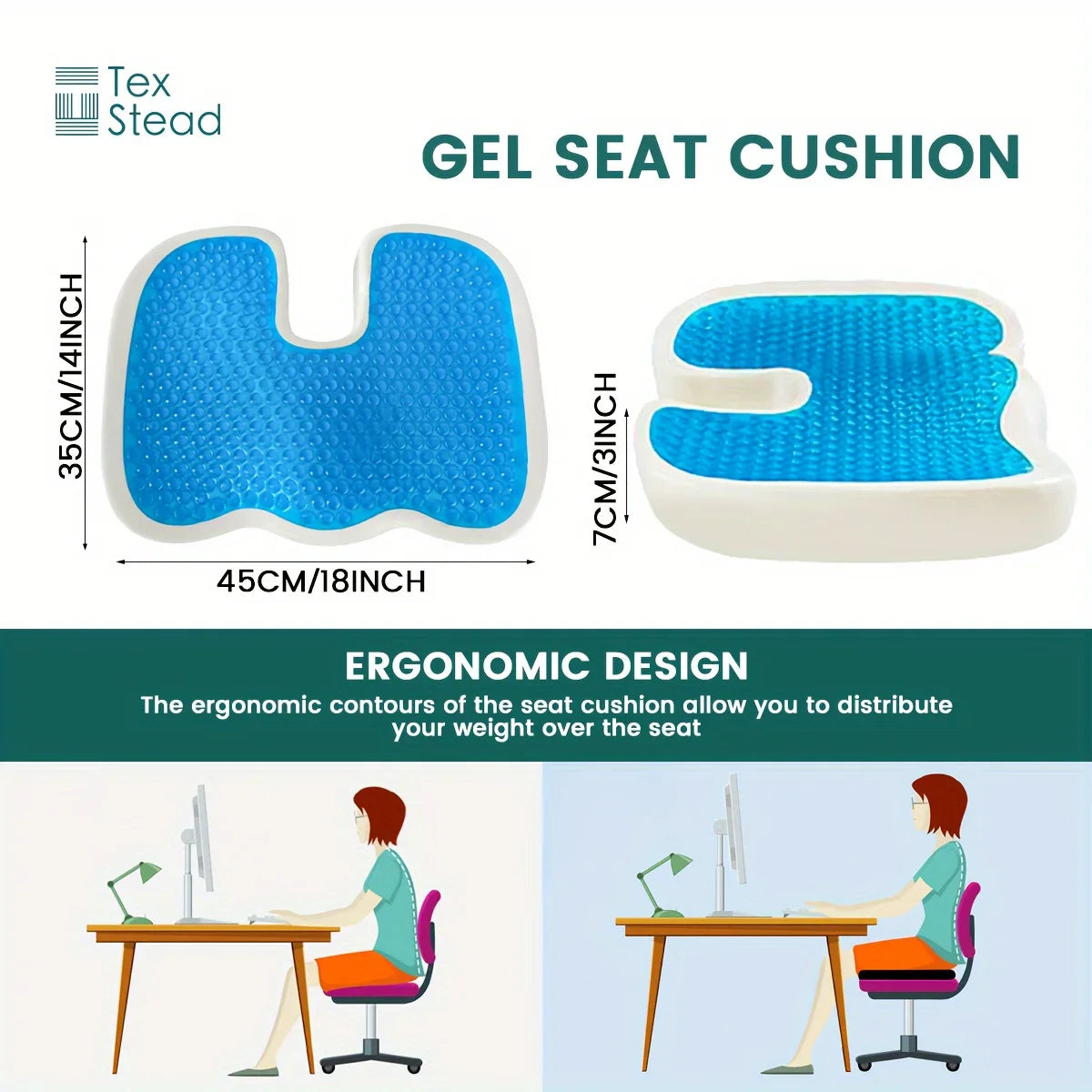Gel Seat Cushion for Hemorrhoids Relief by Afralia™
